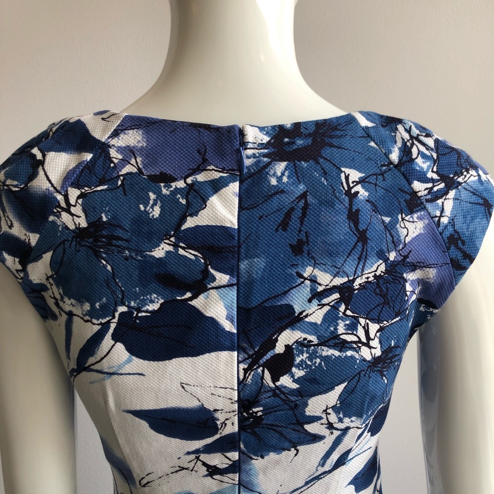 NWOT Blue Pencil Midi Dress Sahs Fifth Avenue - Picture 2 of 5